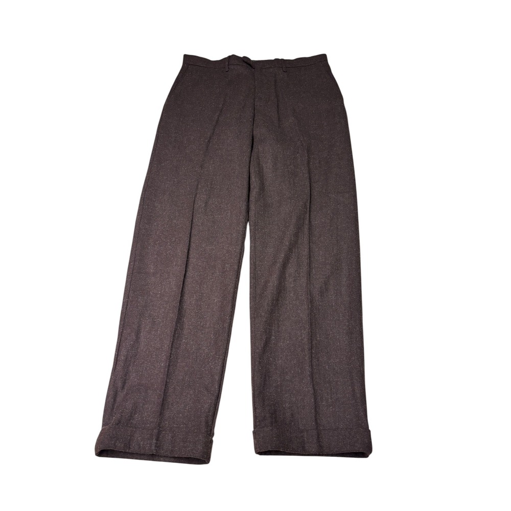 NWT J.Crew Mens Brown Classic Creased Trouser Japanese Wool Blend CF636 34x34